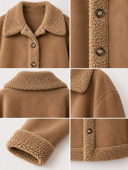 Cashmere-Blend Suede Sherpa Jacket The Nichole Collection