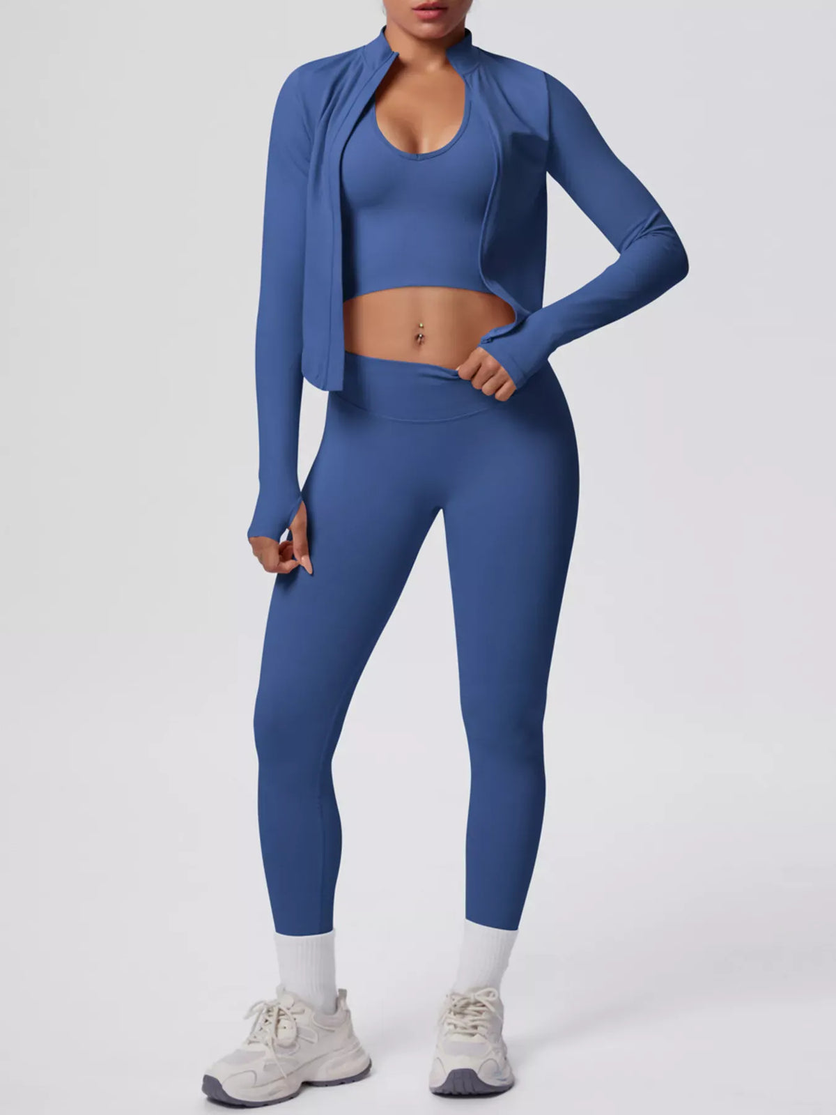 Tank, Zip-Up Jacket and Leggings Active Set The Nichole Collection - Official Site