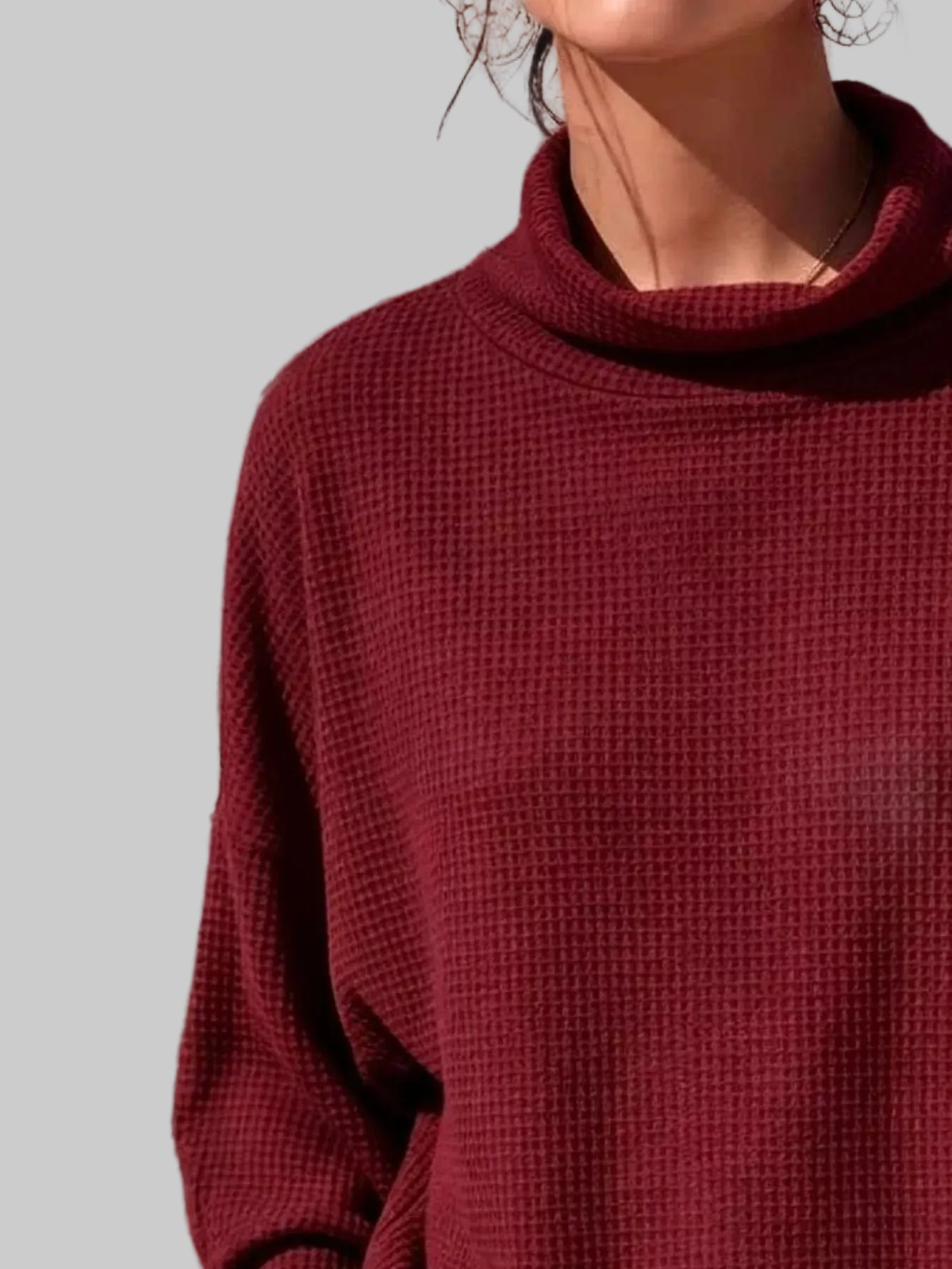 THE WAFFLE MOCK NECK SWEATER The Nichole Collection - Official Site