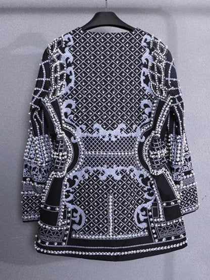Pearl-Embellished One-Button Blazer The Nichole Collection