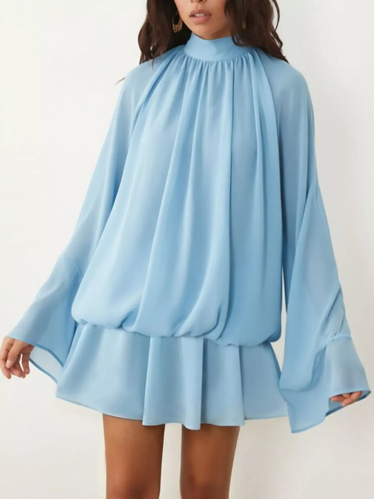 Tie-Back Layered Flare-Sleeve Mini Dress The Nichole Collection - Official Site