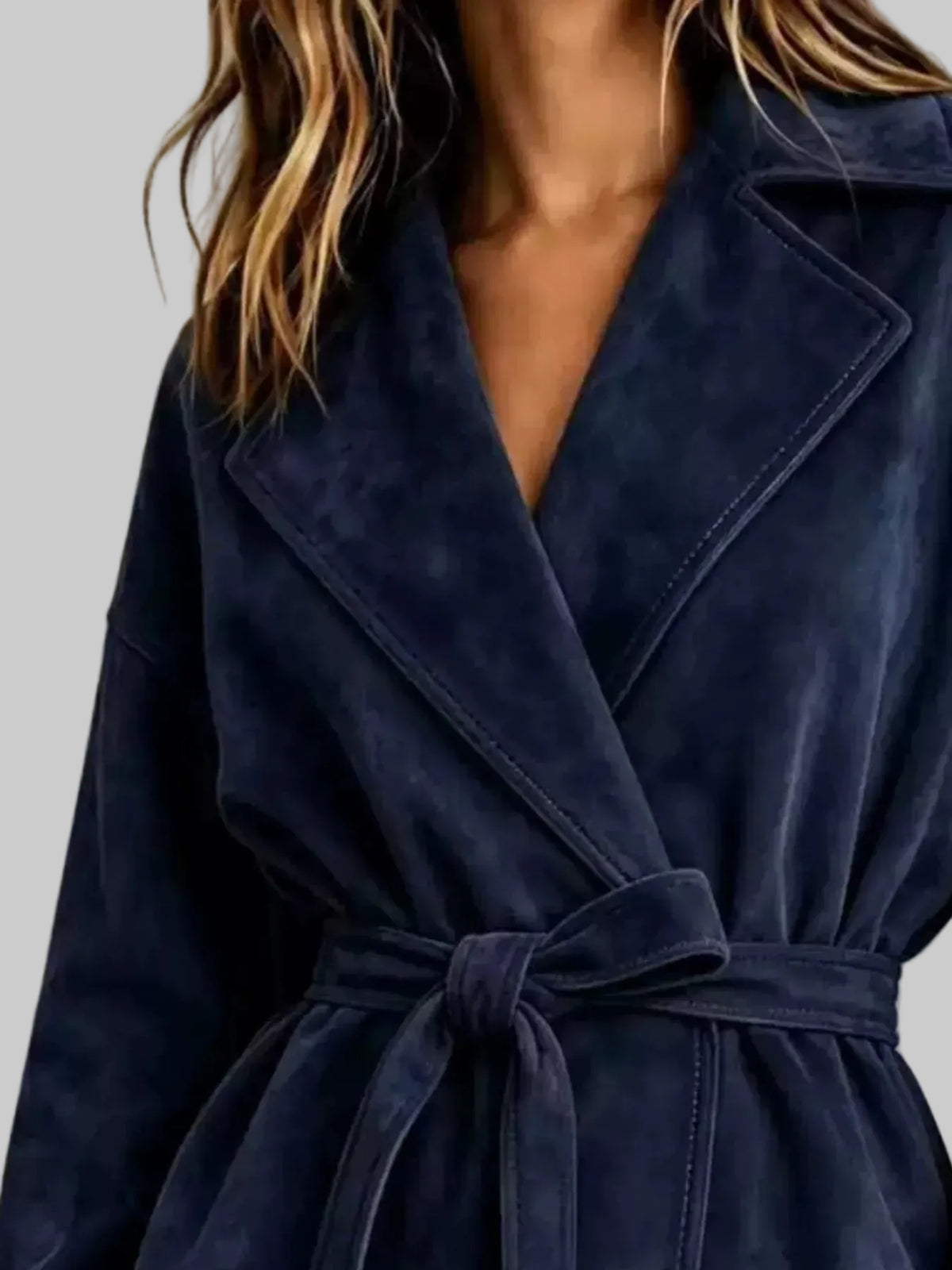Tie-Waist Lapel Collar Jacket The Nichole Collection