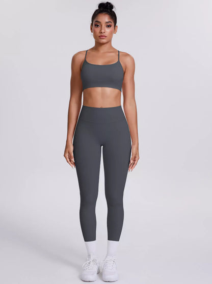 Criss-Cross Back Cami and Leggings Active Set The Nichole Collection - Official Site