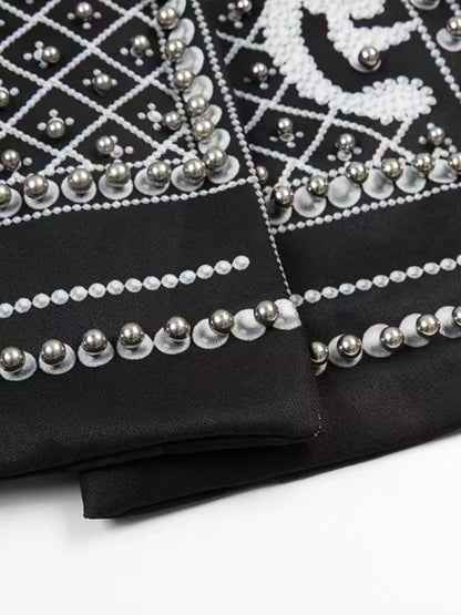 Pearl-Embellished One-Button Blazer The Nichole Collection
