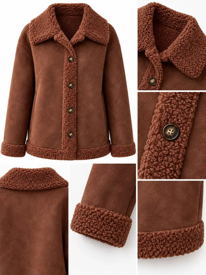 Cashmere-Blend Suede Sherpa Jacket The Nichole Collection