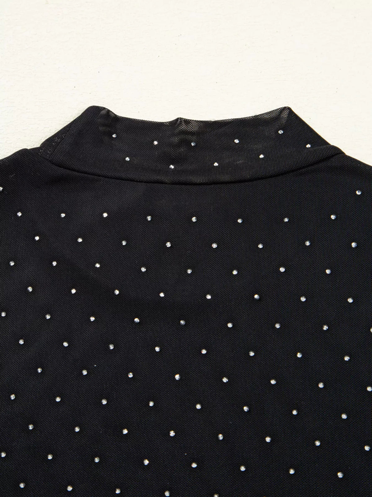 Rhinestone-Embellished Mesh Top The Nichole Collection - Official Site