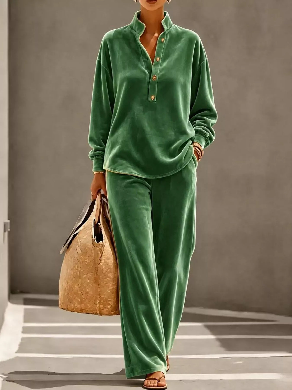THE RELAXED VELVET WIDE-LEG SET The Nichole Collection - Official Site
