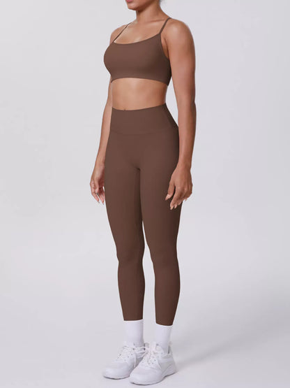 Criss-Cross Back Cami and Leggings Active Set The Nichole Collection - Official Site