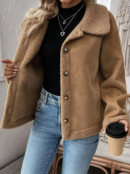 Cashmere-Blend Suede Sherpa Jacket The Nichole Collection