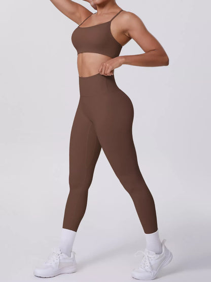 Criss-Cross Back Cami and Leggings Active Set The Nichole Collection - Official Site