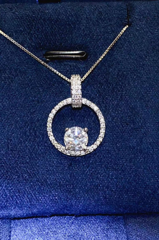 1 Carat Moissanite 925 Sterling Silver Necklace Necklace Silver / One Size The Nichole Collection