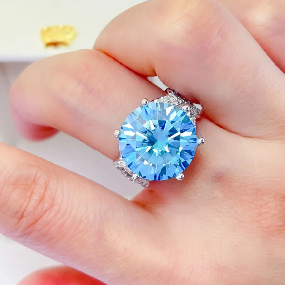 10 Carat Moissanite 925 Sterling Silver Ring The Nichole Collection