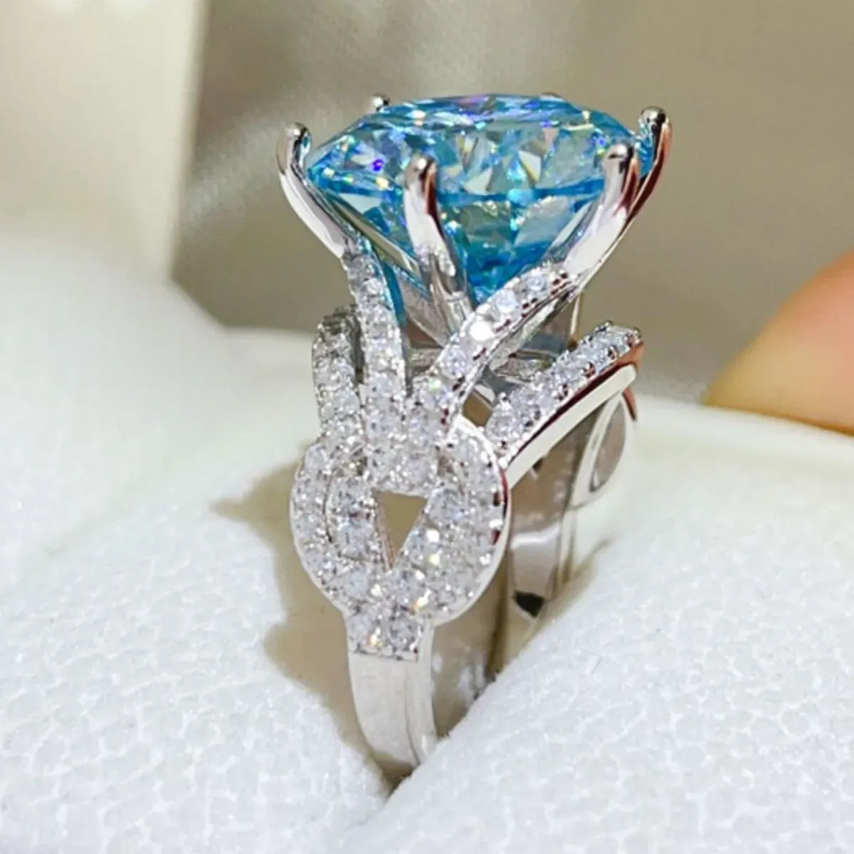 10 Carat Moissanite 925 Sterling Silver Ring The Nichole Collection