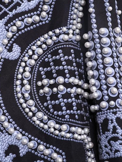 Pearl-Embellished One-Button Blazer The Nichole Collection