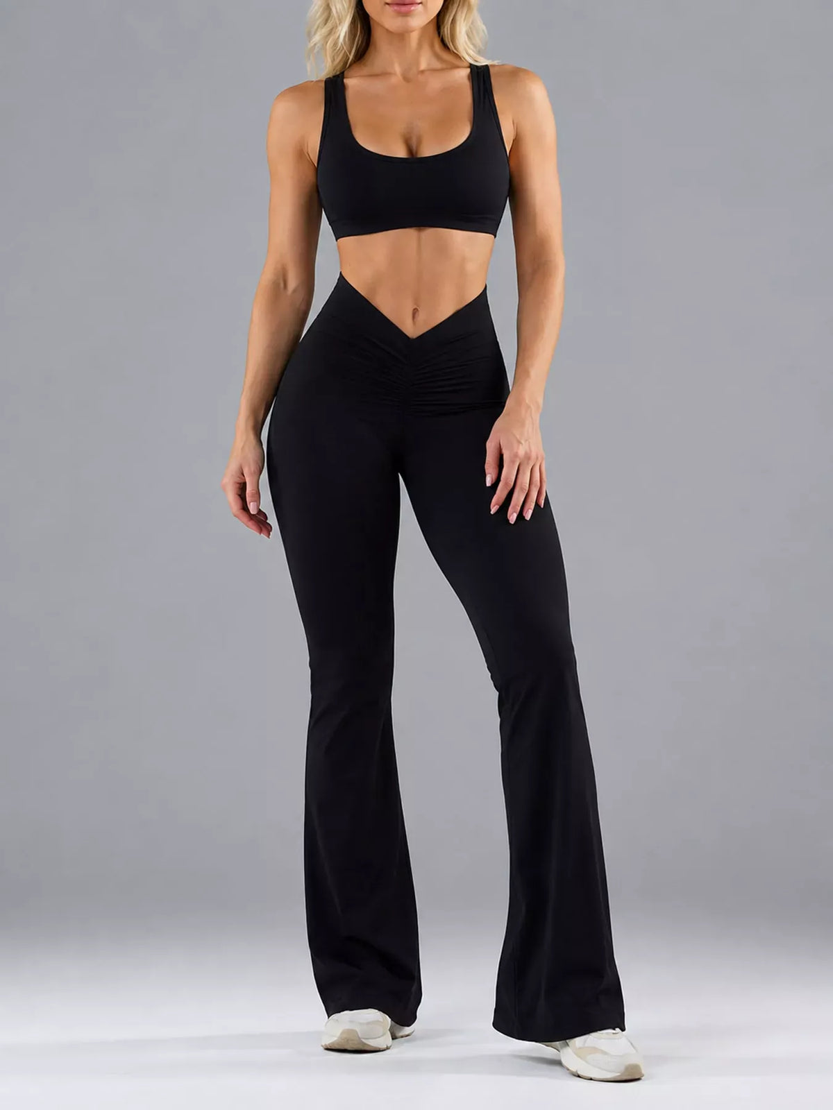 Seamless Scoop-Neck Flared Jumpsuit The Nichole Collection - Official Site