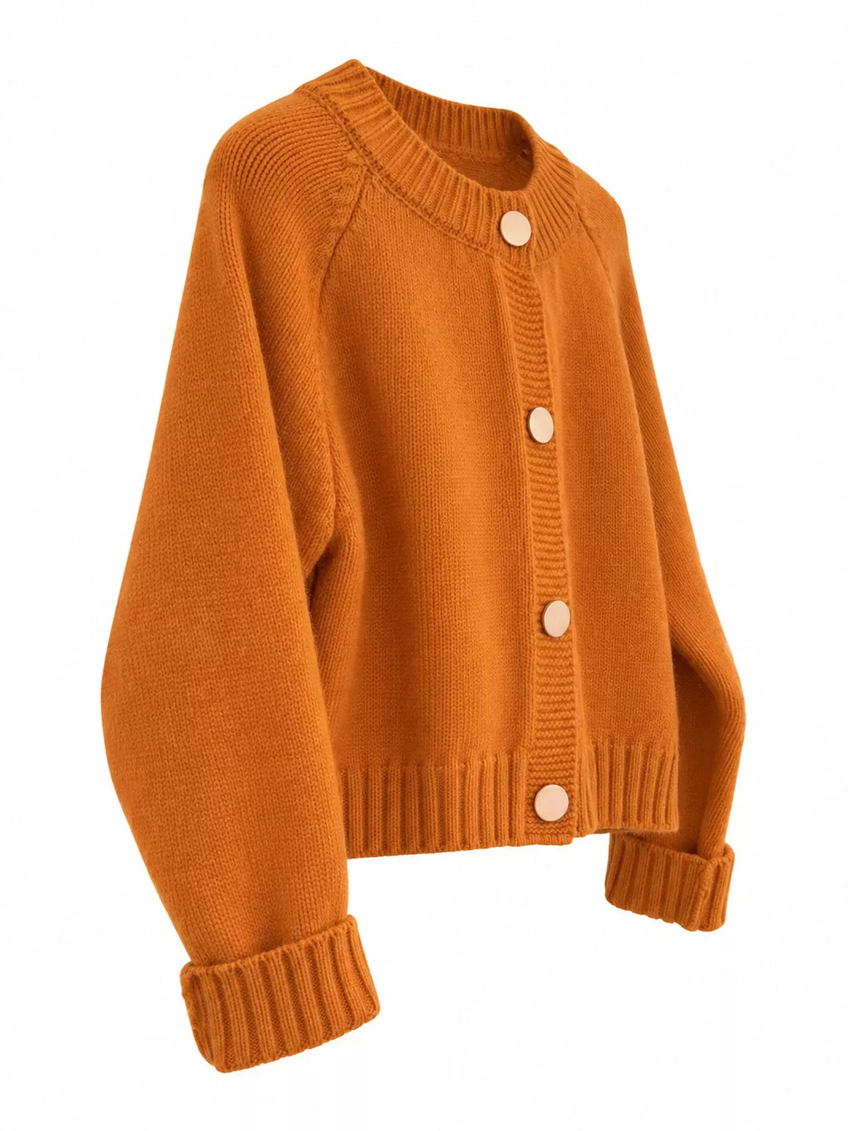 Crewneck Wool Button-Down Cardigan The Nichole Collection