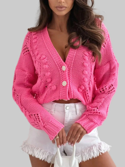 Button Up V-Neck Cardigan | The Nichole Collection