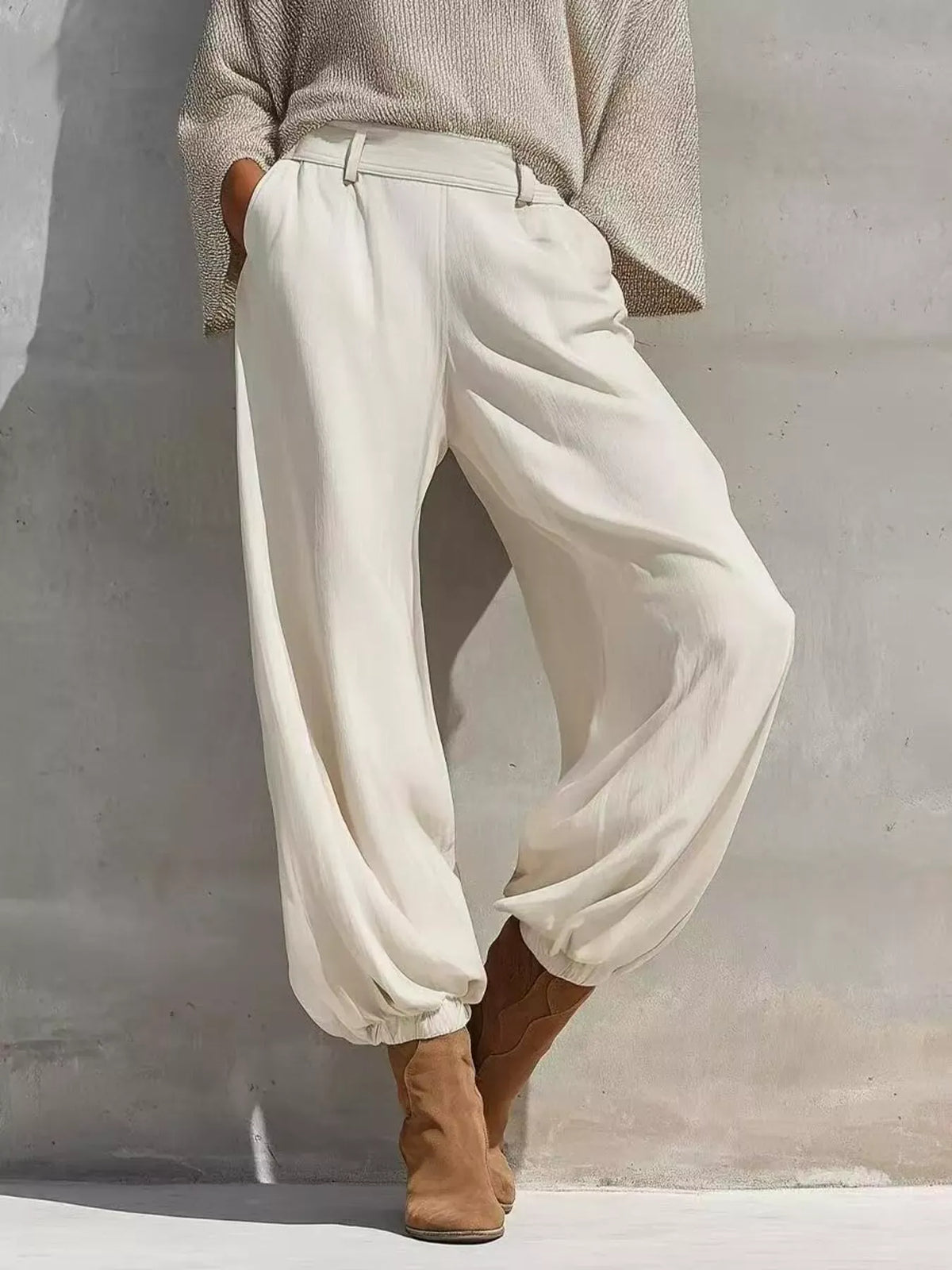 ONE-SHOULDER KNIT TOP & HIGH-WAIST PANTS SET The Nichole Collection - Official Site