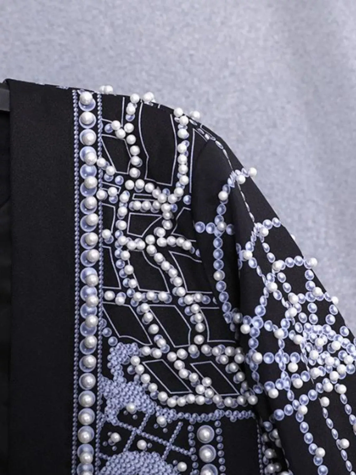 Pearl-Embellished One-Button Blazer The Nichole Collection