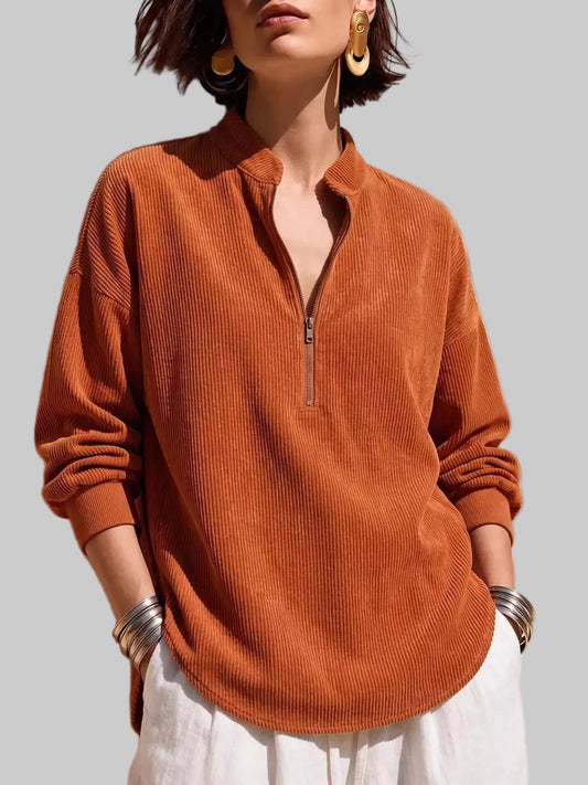 ASPEN CORDUROY HALF-ZIP SWEATER The Nichole Collection - Official Site