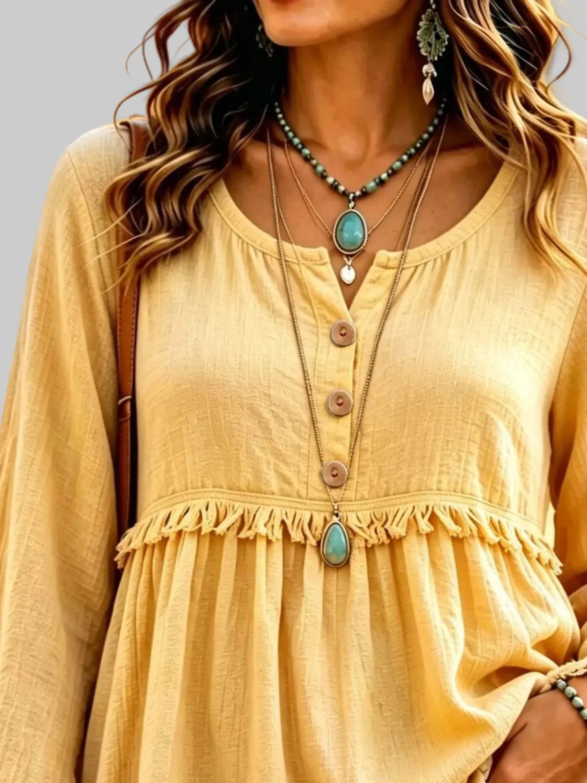 BUTTON-DOWN FRINGE BLOUSE The Nichole Collection - Official Site