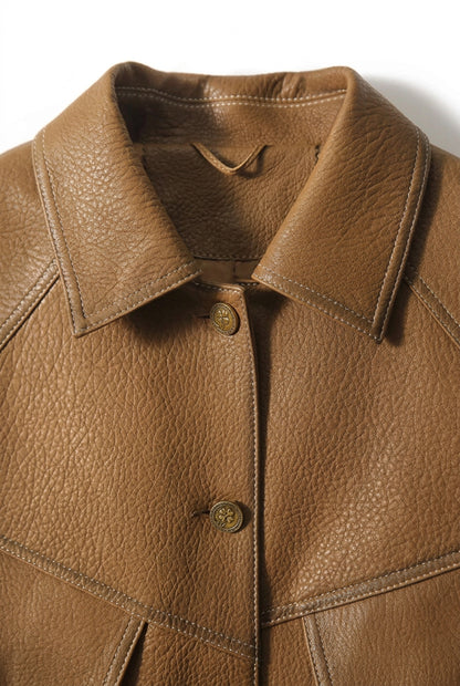 Textured Sheepskin Panel Utility Coat The Nichole Collection