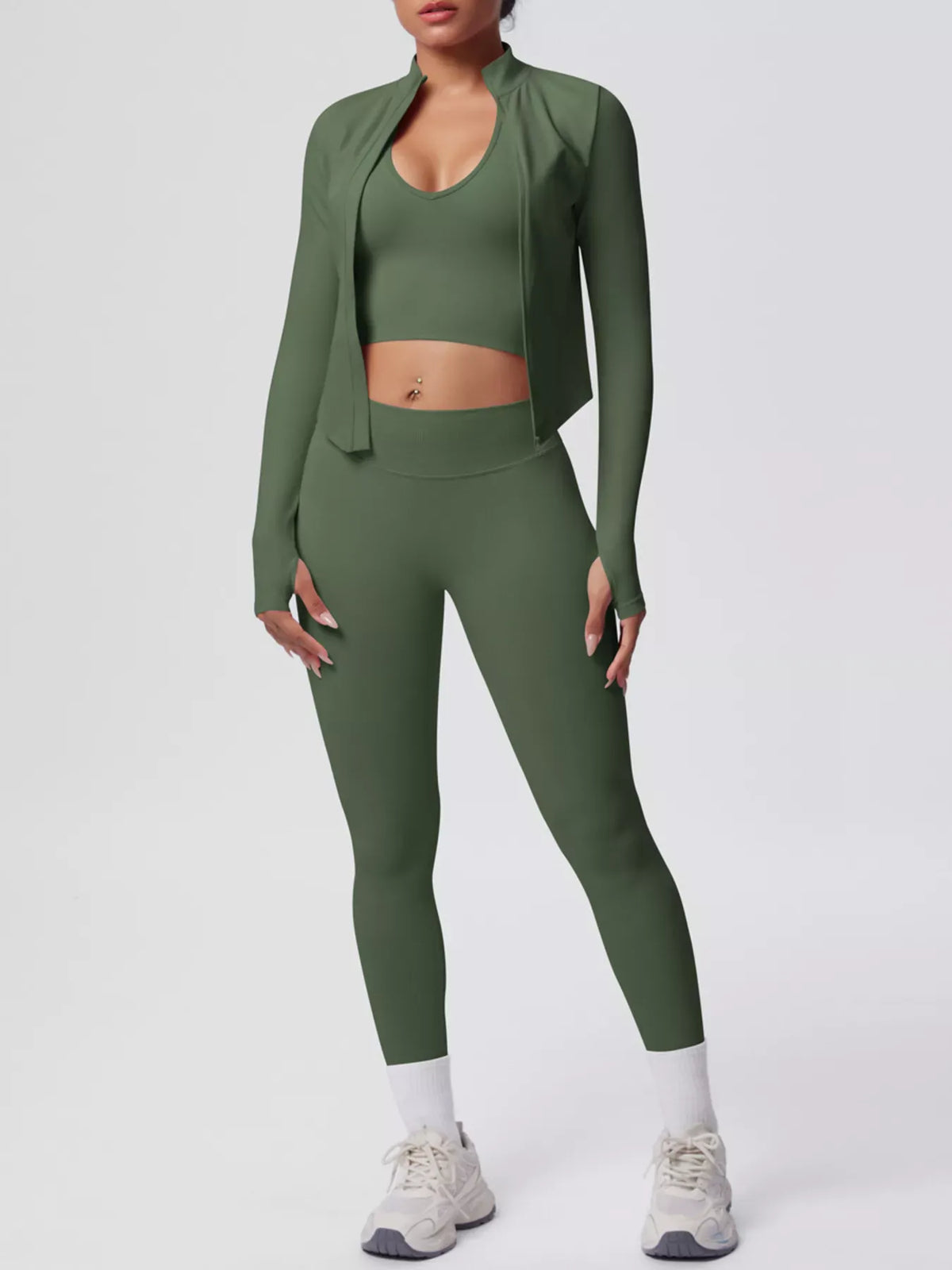 Tank, Zip-Up Jacket and Leggings Active Set The Nichole Collection - Official Site