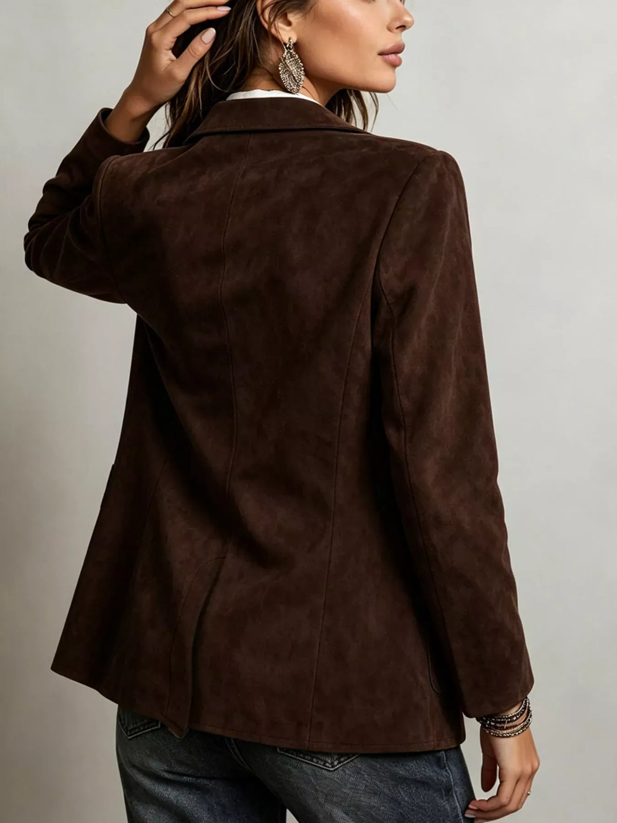 Suede-Feel Single-Breasted Blazer The Nichole Collection - Official Site