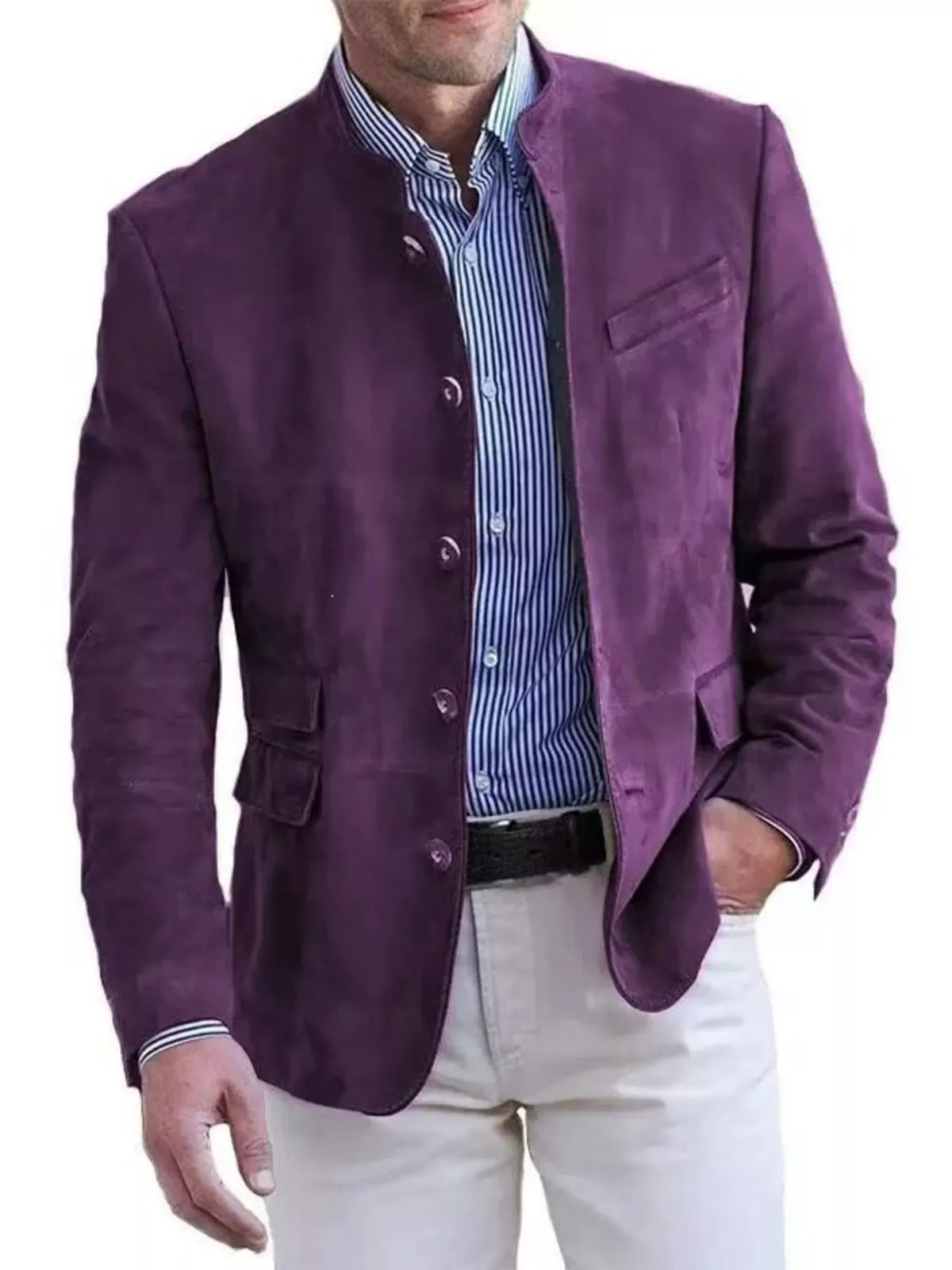 Men's Button-Up Long-Sleeve Blazer The Nichole Collection