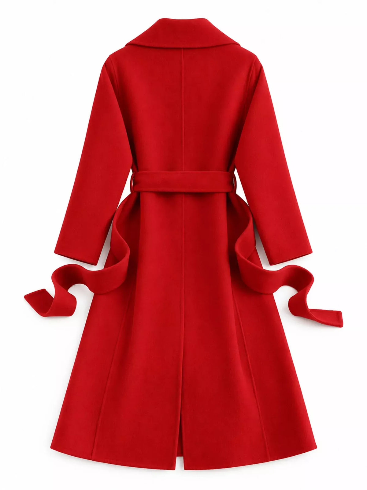Longline Wool Coat with Waist-Defining Belt The Nichole Collection