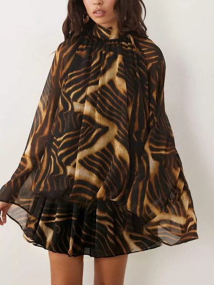 Tie-Back Layered Flare-Sleeve Mini Dress The Nichole Collection - Official Site
