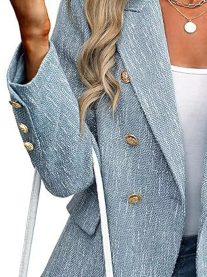 Double-Breasted Lapel-Collar Blazer The Nichole Collection - Official Site