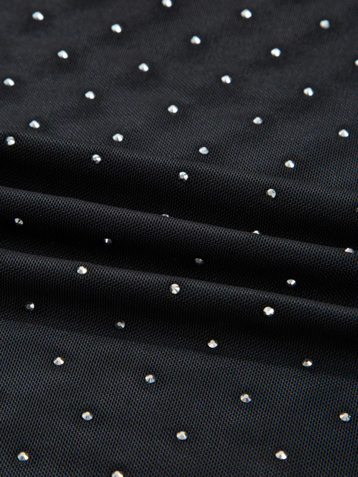 Rhinestone-Embellished Mesh Top The Nichole Collection - Official Site