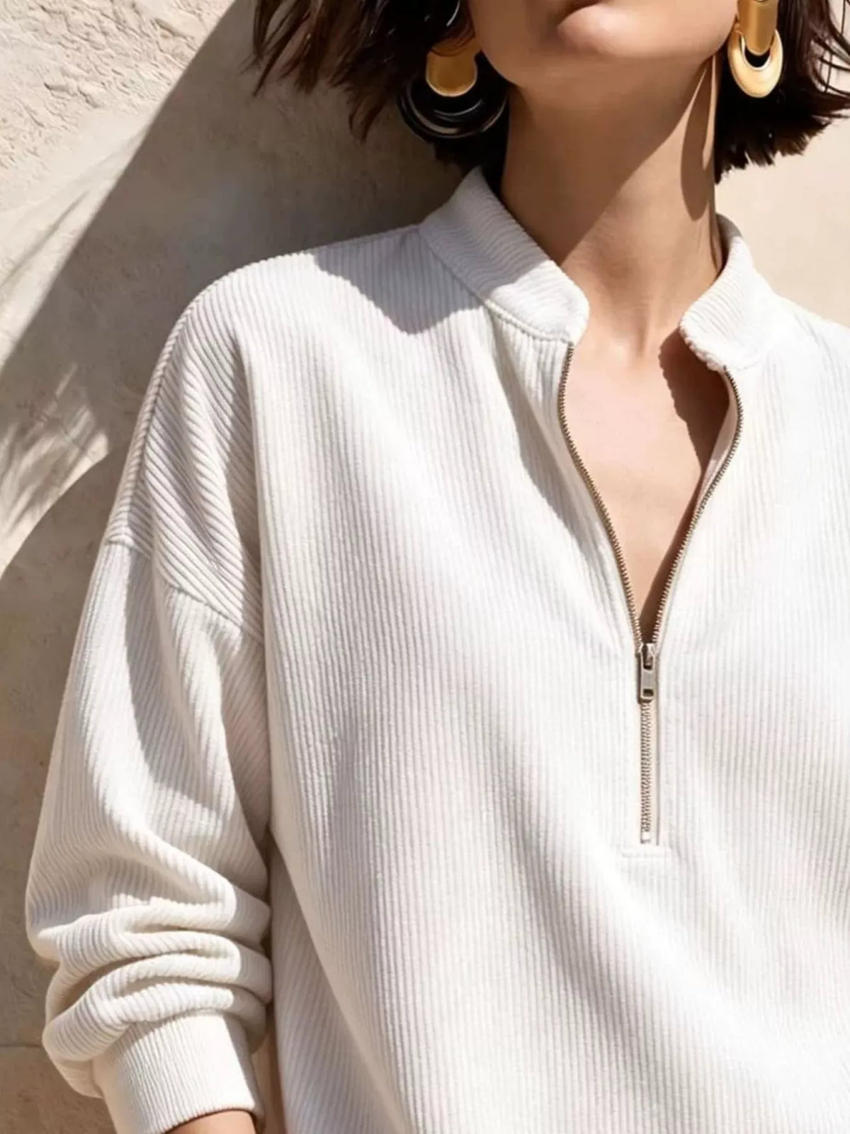 ASPEN CORDUROY HALF-ZIP SWEATER The Nichole Collection - Official Site