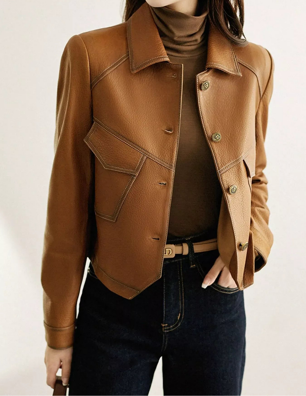 Textured Sheepskin Panel Utility Coat The Nichole Collection