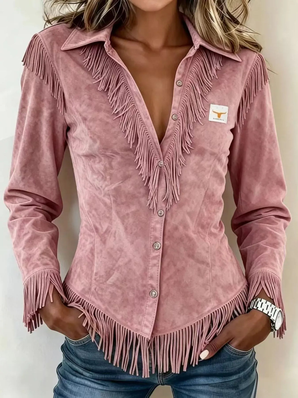 BUTTON FRONT FRINGE TOP The Nichole Collection - Official Site