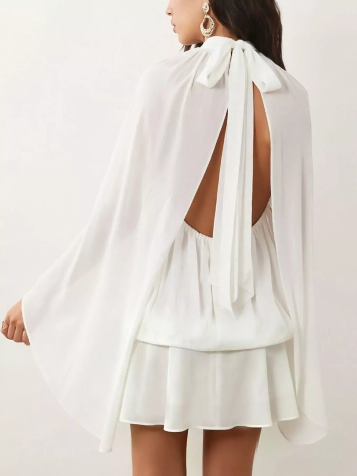 Tie-Back Layered Flare-Sleeve Mini Dress The Nichole Collection - Official Site