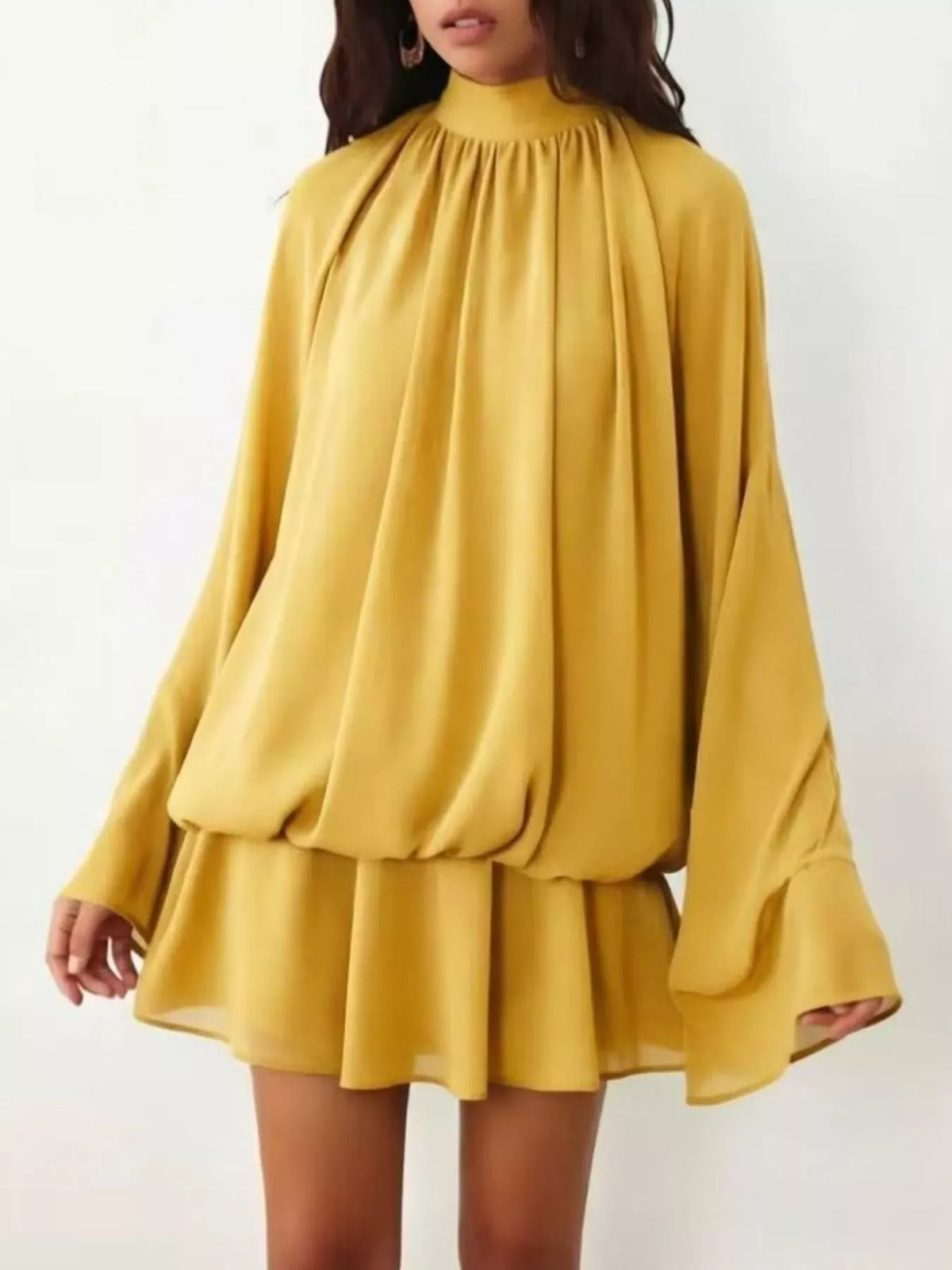 Tie-Back Layered Flare-Sleeve Mini Dress The Nichole Collection - Official Site