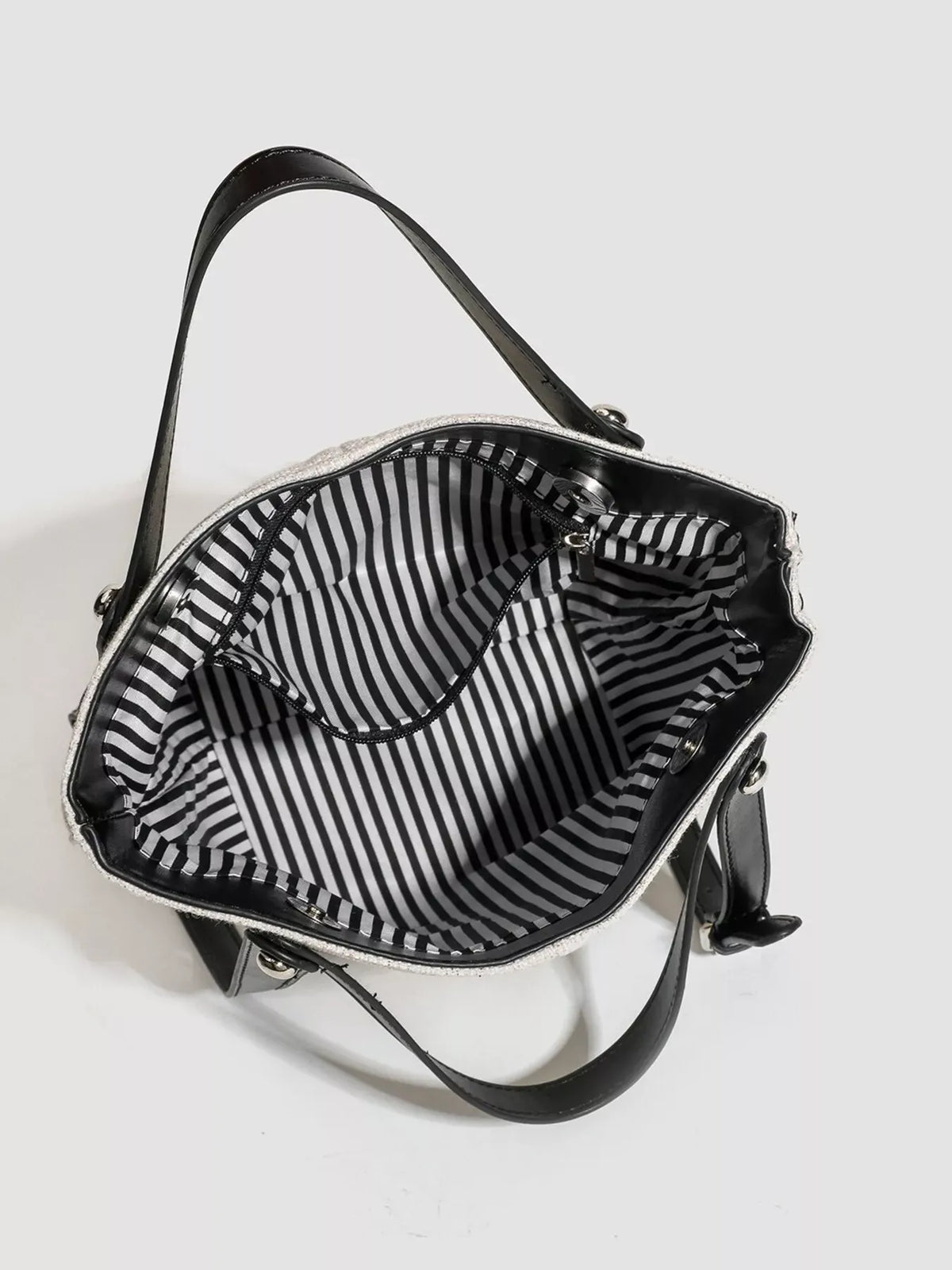 CANVAS CONTRAST-STRAP BUCKET TOTE The Nichole Collection - Official Site