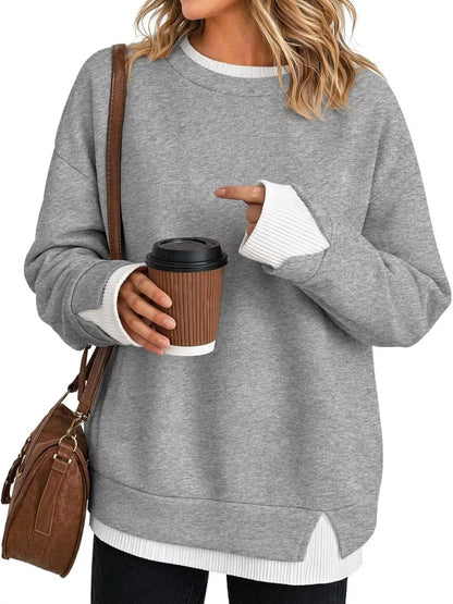 CONTRAST-TRIM CREWNECK SWEATSHIRT The Nichole Collection - Official Site