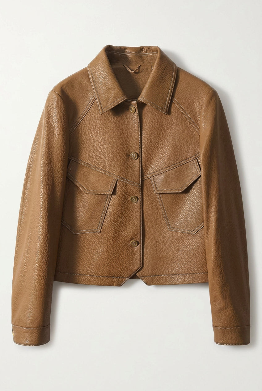 Textured Sheepskin Panel Utility Coat The Nichole Collection