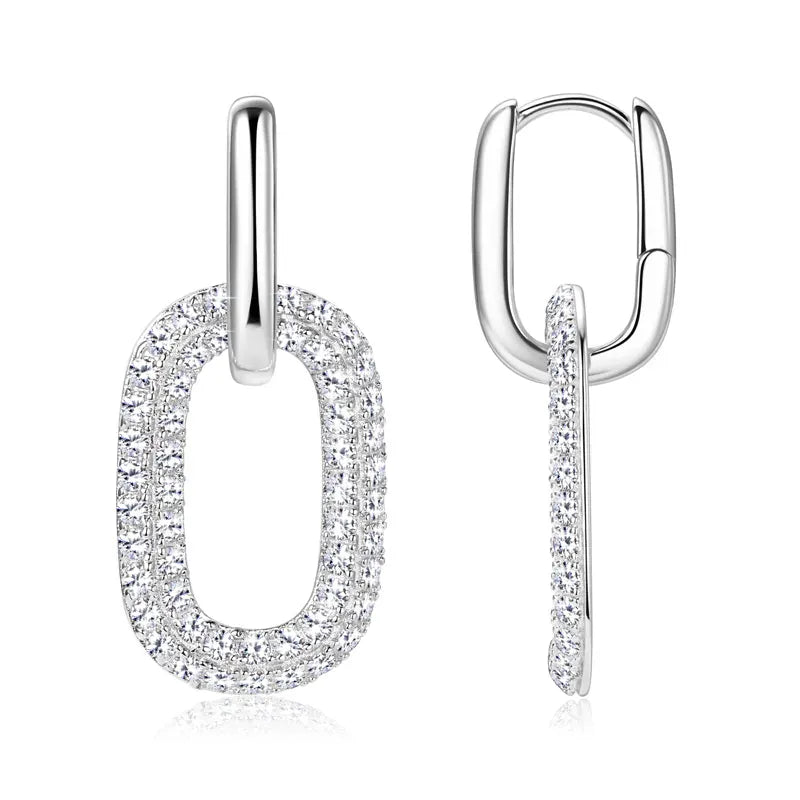 2.16 Carat Moissanite 925 Sterling Silver Earrings The Nichole Collection