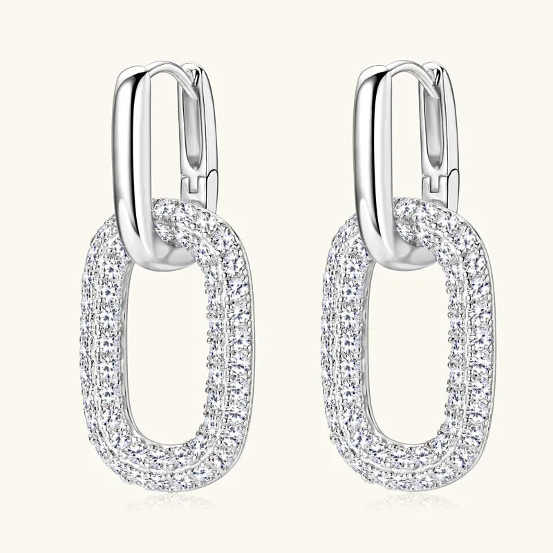 2.16 Carat Moissanite 925 Sterling Silver Earrings Silver / One Size The Nichole Collection
