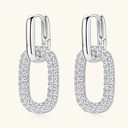 2.16 Carat Moissanite 925 Sterling Silver Earrings Silver / One Size The Nichole Collection