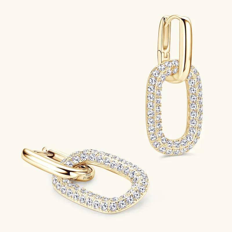 2.16 Carat Moissanite 925 Sterling Silver Earrings The Nichole Collection