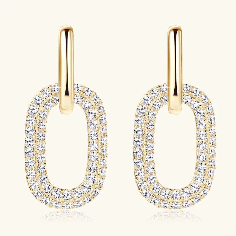 2.16 Carat Moissanite 925 Sterling Silver Earrings Gold / One Size The Nichole Collection