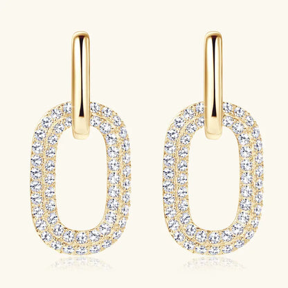 2.16 Carat Moissanite 925 Sterling Silver Earrings Gold / One Size The Nichole Collection