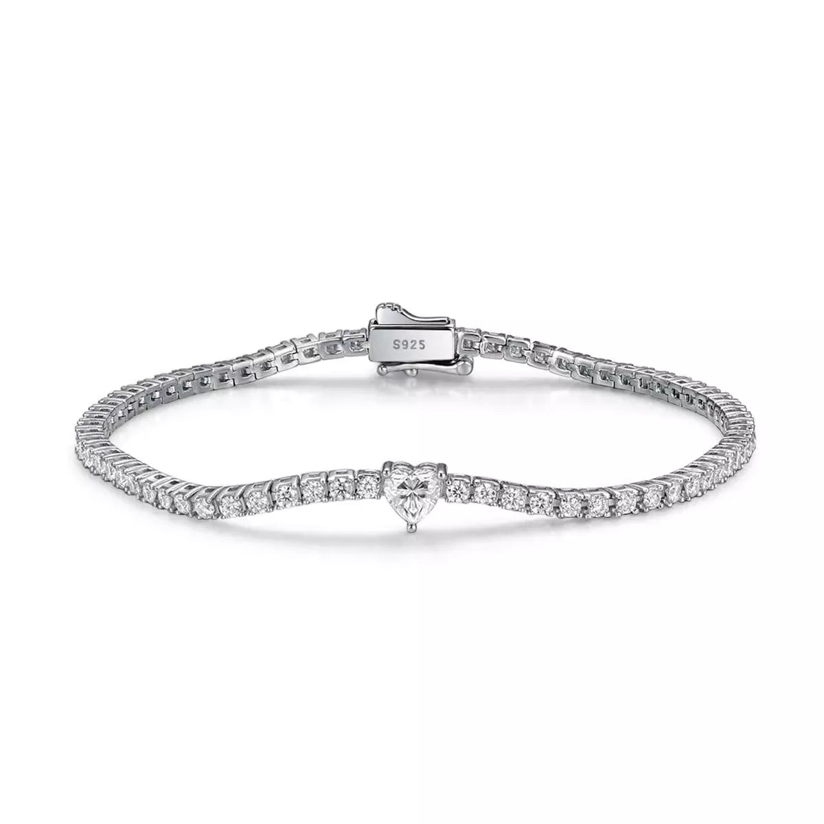 2.42 Carat Moissanite 925 Sterling Silver Bracelet Silver / One Size The Nichole Collection