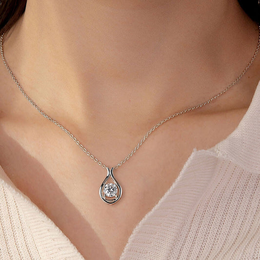 2 Carat Moissanite 925 Sterling Silver Pendant Necklace Silver / One Size The Nichole Collection