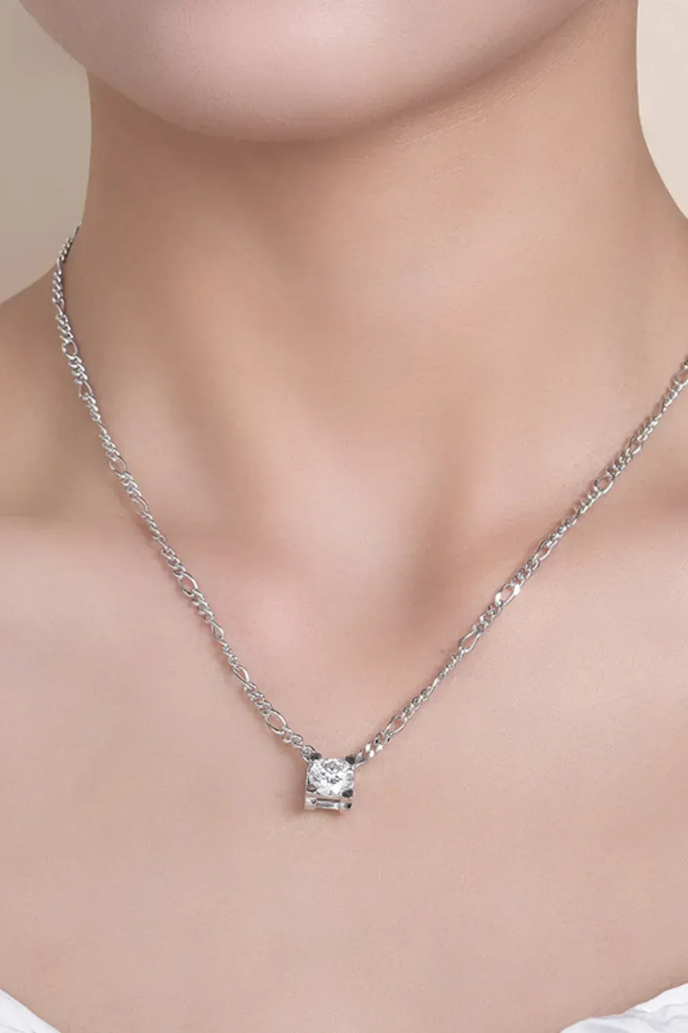 2 Carat Moissanite 925 Sterling Silver Pendant Necklace Silver / One Size The Nichole Collection